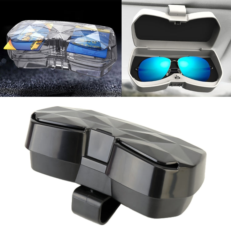 Car Multi-functional Glasses Case Sunglasses Storage Holder with Card Slot, Diamond Style, Diamond Style (Transparent), Diamond Style (Black), Diamond Style (Pink), Diamond Style (Beige)