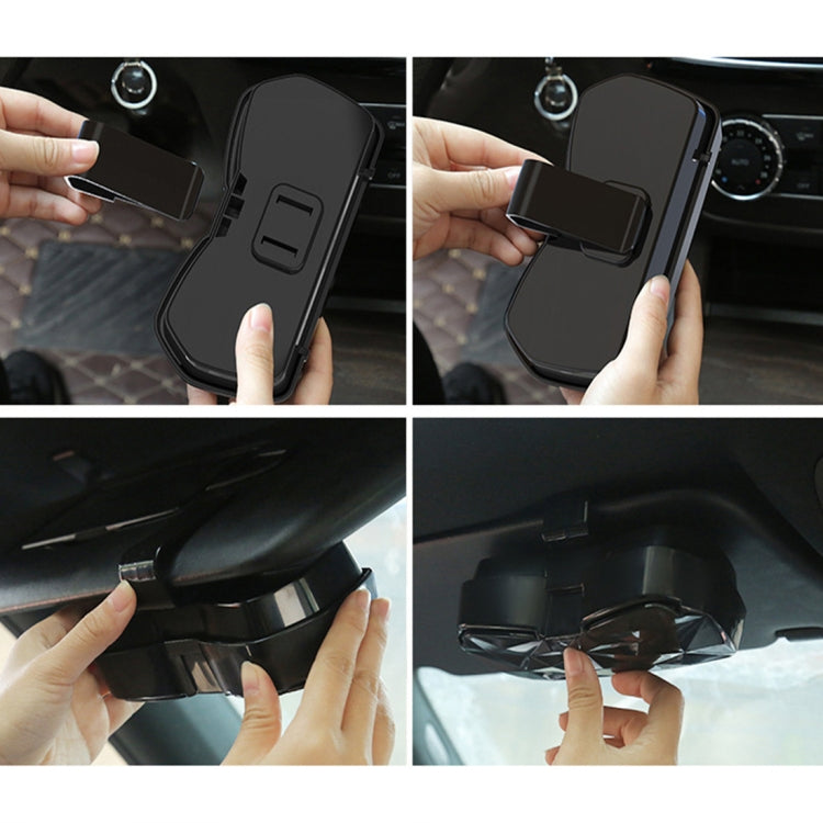 Car Multi-functional Glasses Case Sunglasses Storage Holder with Card Slot, Diamond Style, Diamond Style (Transparent), Diamond Style (Black), Diamond Style (Pink), Diamond Style (Beige)