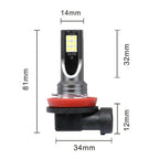 2 PCS H11 / H8 DC12V-24V / 12W / 3000K / 800LM 12LEDs SMD-3030 Car LED Fog Light, H1 (White Light), H11