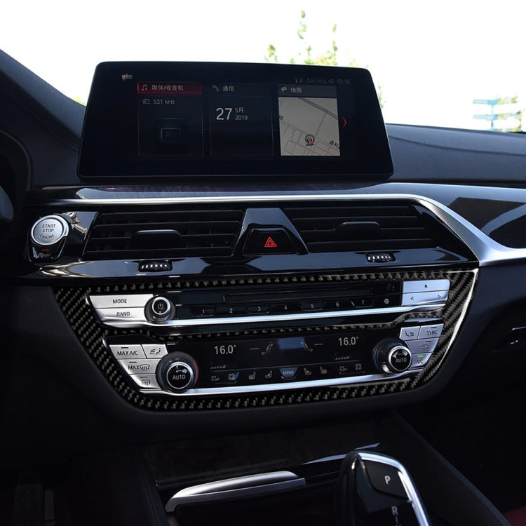 Car Carbon Fiber CD Panel Decorative Sticker for BMW 5 Series G38 528Li / 530Li / 540Li 2018, CD Panel
