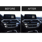 Car Carbon Fiber CD Panel Decorative Sticker for BMW 5 Series G38 528Li / 530Li / 540Li 2018, CD Panel