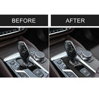 2 in 1 Car Carbon Fiber Gear Position Panel Decorative Sticker for BMW 5 Series G38 528Li / 530Li / 540Li 2018, Left Drive, Gear Position
