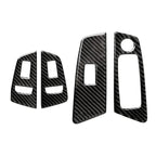 Car Carbon Fiber Door Window Lift Panel Decorative Sticker for BMW 5 Series G38 528Li / 530Li / 540Li 2018, Left Drive, Door Window Lift, B