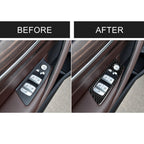 Car Carbon Fiber Door Window Lift Panel Decorative Sticker for BMW 5 Series G38 528Li / 530Li / 540Li 2018, Left Drive, Door Window Lift, B