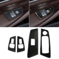 Car Carbon Fiber Door Window Lift Panel Decorative Sticker for BMW 5 Series G38 528Li / 530Li / 540Li 2018, Left Drive, Door Window Lift