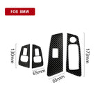 Car Carbon Fiber Door Window Lift Panel Decorative Sticker for BMW 5 Series G38 528Li / 530Li / 540Li 2018, Left Drive, Door Window Lift