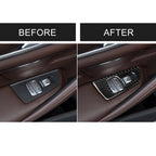 Car Carbon Fiber Door Window Lift Panel Decorative Sticker for BMW 5 Series G38 528Li / 530Li / 540Li 2018, Left Drive, Door Window Lift