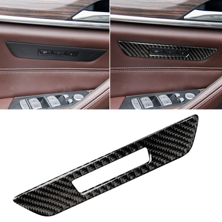 Car Carbon Fiber Seat Memory Button Decorative Sticker for BMW 5 Series G38 528Li / 530Li / 540Li 2018, Seat Memory Button