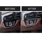 Car Carbon Fiber Headlight Switch Frame Decorative Sticker for BMW 5 Series G38 528Li / 530Li / 540Li 2018, Headlight Switch Frame