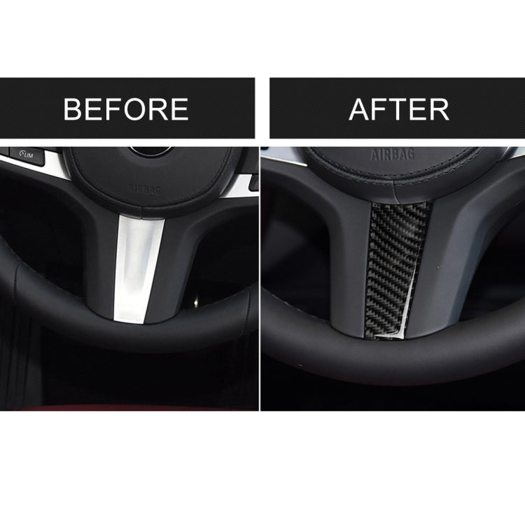 Car Carbon Fiber Steering Wheel Decorative Sticker for BMW 5 Series G30/G38 X3 G01/G08, Steering Wheel
