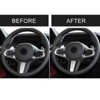 Car Carbon Fiber Steering Wheel Lower Panel Decorative Sticker for BMW G30(2018-2020) / G01(2018-2020) / G02(2019-2020), Steering Wheel Lower Panel