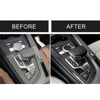 Car Carbon Fiber Gear Position Panel Decorative Sticker for Audi 2017-2018 A4L / 2017-2018 A5 / 2016-2017 A4 B9, Left Drive, Gear Position