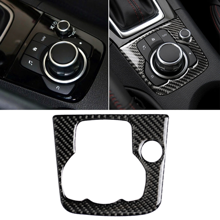 Car Carbon Fiber Left Drive Multimedia Frame A Decorative Sticker for Mazda Axela 2013-2016, Left Drive Multimedia Frame A