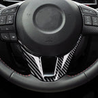 Car Carbon Fiber Steering Wheel Decorative Sticker for Mazda Axela 2014-2016, Steering Wheel