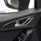 2 PCS Car Carbon Fiber Door Inner Handle Outer Frame Decorative Sticker for Mazda Axela 2014 / 2017-2018, Door Inner Handle Outer Frame