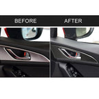 2 PCS Car Carbon Fiber Door Inner Handle Outer Frame Decorative Sticker for Mazda Axela 2014 / 2017-2018, Door Inner Handle Outer Frame