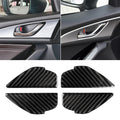 4 PCS Car Carbon Fiber Door Inner Handle Wrist Panel Decorative Sticker for Mazda Axela 2014 / 2017-2018, Door Inner Handle Wrist