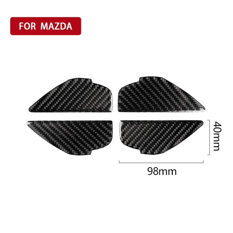 4 PCS Car Carbon Fiber Door Inner Handle Wrist Panel Decorative Sticker for Mazda Axela 2014 / 2017-2018, Door Inner Handle Wrist