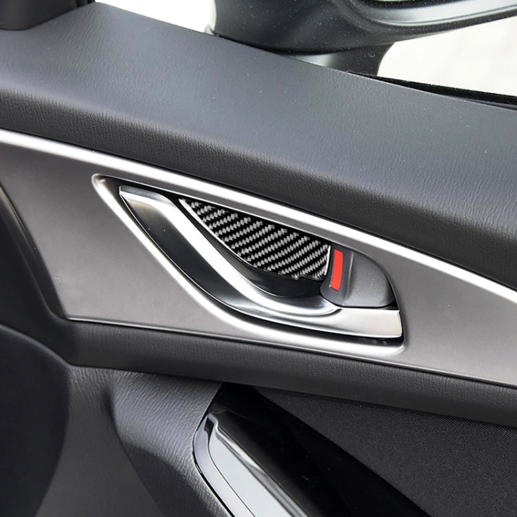 4 PCS Car Carbon Fiber Door Inner Handle Wrist Panel Decorative Sticker for Mazda Axela 2014 / 2017-2018, Door Inner Handle Wrist