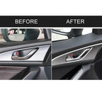 4 PCS Car Carbon Fiber Door Inner Handle Wrist Panel Decorative Sticker for Mazda Axela 2014 / 2017-2018, Door Inner Handle Wrist