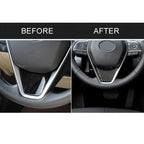 Car Carbon Fiber Steering Wheel Decorative Sticker for Toyota Eighth Generation Camry 2018-2019, Steering Wheel