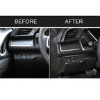 Car Carbon Fiber Headlight Switch Panel Decorative Sticker for Honda Tenth Generation Civic 2016-2019, Left Drive, Headlight Switch