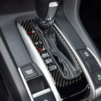 Car Carbon Fiber Gear Position Button Frame Decorative Sticker for Honda Tenth Generation Civic 2016-2019, Left Drive, Gear Position Button Frame