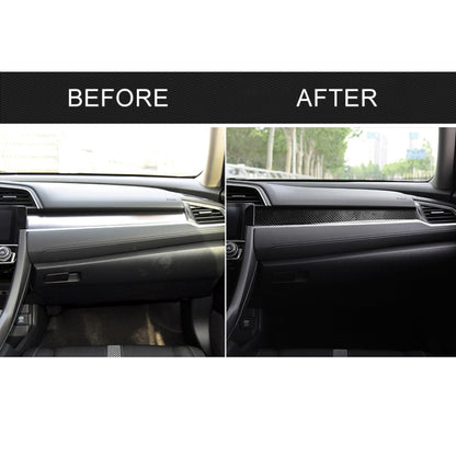 Car Carbon Fiber Central Control Decorative Sticker for Honda Tenth Generation Civic 2016-2019, Central Control