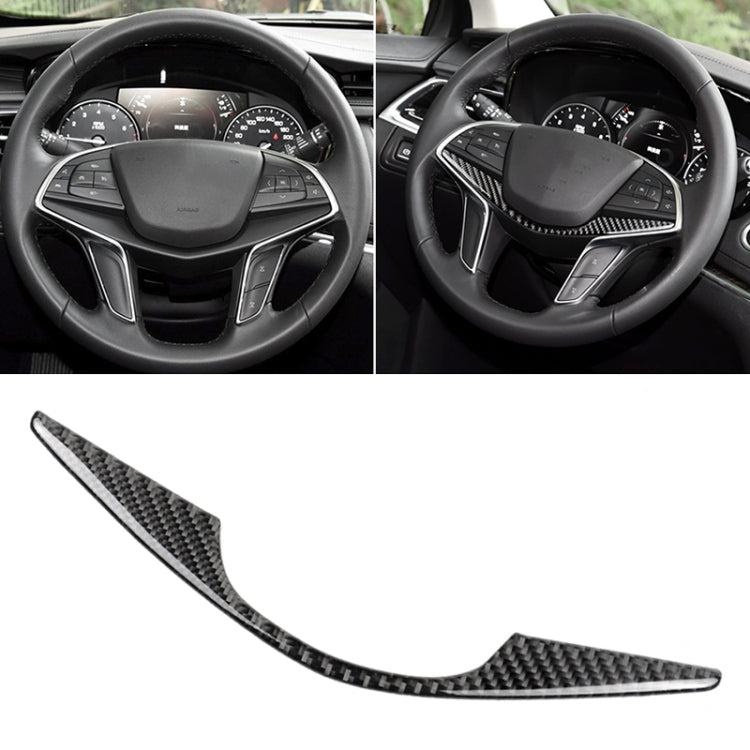 Car Carbon Fiber Steering Wheel Decorative Sticker for Cadillac XT5 2016-2017, Steering Wheel