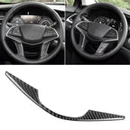 Car Carbon Fiber Steering Wheel Decorative Sticker for Cadillac XT5 2016-2017, Steering Wheel
