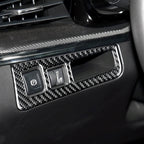 Car Carbon Fiber Headlight Switch Frame Decorative Sticker for Cadillac XT5 2016-2017, High Version, Left Drive, Headlight Switch