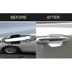 Car Carbon Fiber Outside Door Handle Decorative Sticker for Cadillac XT5 2016-2017, Outside Door Handle