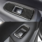 Car Carbon Fiber Door Window Lift Panel Decorative Sticker for Cadillac XT5 2016-2017, Door Window Lift Panel