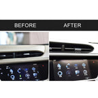 Car Carbon Fiber Middle Air Outlet Decorative Sticker for Cadillac XT5 2016-2017, Left Drive, Middle Air Outlet