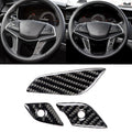 Car Carbon Fiber Steering Wheel Button Decorative Sticker for Cadillac XT5 2016-2017, Steering Wheel Button