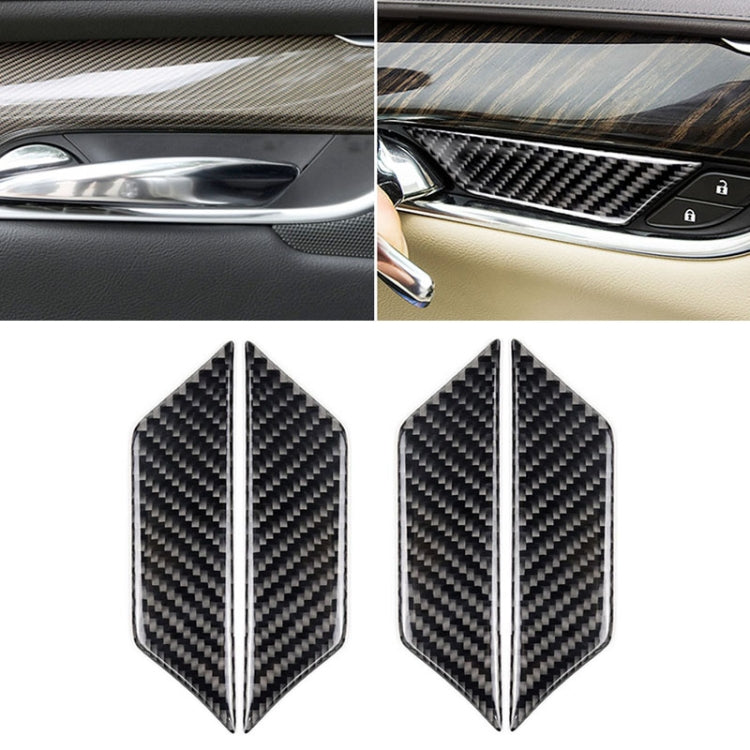 Car Carbon Fiber Door Inner Wrist Decorative Sticker for Cadillac XT5 2016-2017, Door Inner Wrist
