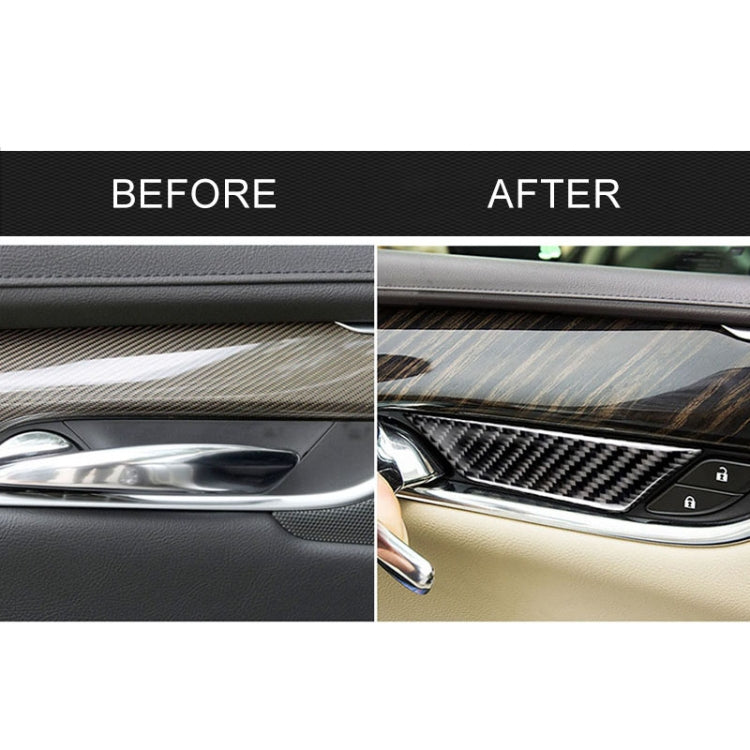 Car Carbon Fiber Door Inner Wrist Decorative Sticker for Cadillac XT5 2016-2017, Door Inner Wrist