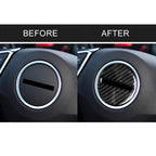 Car Carbon Fiber Steering Wheel Logo Decorative Sticker for Chevrolet Camaro 2017-2019, Steering Wheel Logo