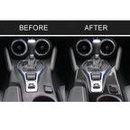 2 in 1 Car Carbon Fiber Central Control Gear Outer Frame Decorative Sticker for Chevrolet Camaro 2017-2019, Central Control Gear Outer Frame