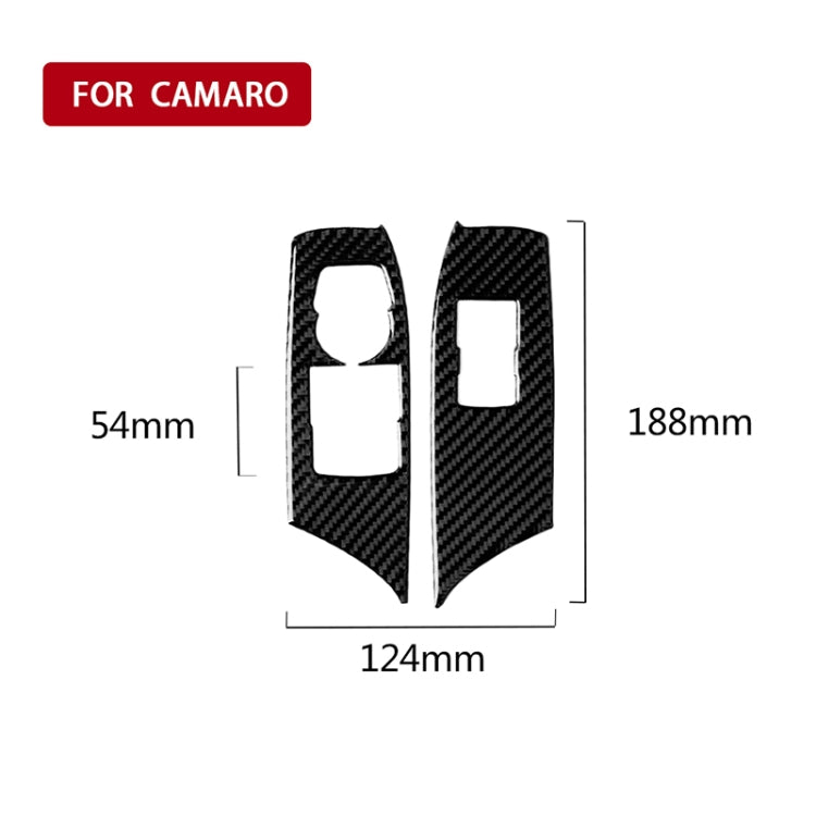 2 in 1 Car Carbon Fiber Window Lift Panel Decorative Sticker for Chevrolet Camaro 2017-2019, Left Drive, Window Lift Panel