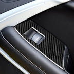 2 in 1 Car Carbon Fiber Window Lift Panel Decorative Sticker for Chevrolet Camaro 2017-2019, Left Drive, Window Lift Panel