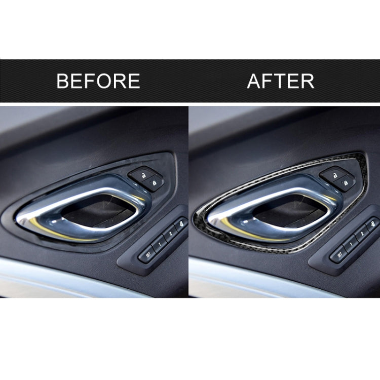 2 PCS Car Carbon Fiber Door Inner Handle Panel Decorative Sticker for Chevrolet Camaro 2017-2019, Door Inner Handle Panel
