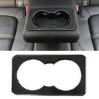 Carbon Fiber Car Rear Water Cup Frame Decorative Sticker for Jaguar F-PACE, Rear Water Cup Frame