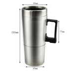 DC 12V Stainless Steel Car Electric Kettle Heated Mug Heating Cup with Charger Cigarette Lighter, Capacity: 300ML, DC 12V