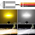 2 PCS DC9-36V / 20W / 6000K / 3000K / 2000LM Motorcycles Double Color Headlights / Fog Light, 20W