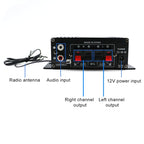 AK370 12V Household / Car Bluetooth HIFI Amplifier Audio with Remote Control , AK370