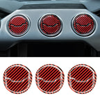 9 in 1 Car Carbon Fiber Central Air Outlet Frame Decorative Sticker for Ford Mustang 2015-2020, Central Air Outlet Frame