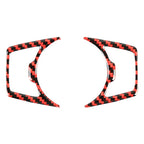 2 in 1 Car Carbon Fiber Headlight Switch Button Frame Decorative Sticker for Ford Mustang 2015-2020, Headlight Switch Button