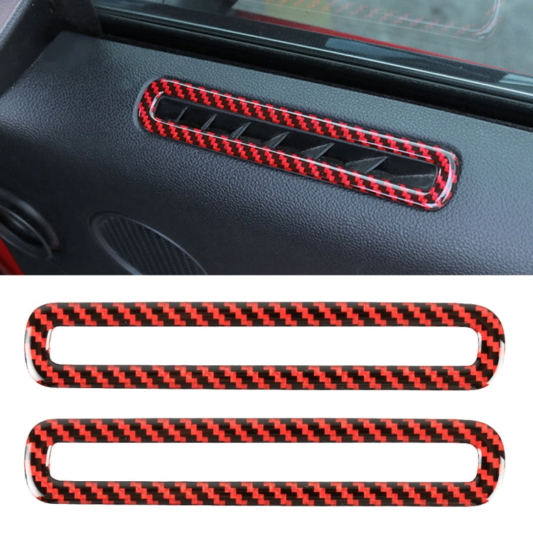 2 in 1 Car Carbon Fiber Door Air Outlet Frame Decorative Sticker for Ford Mustang 2015-2020, Door Air Outlet Frame