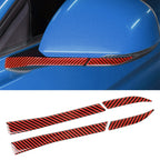 4 in 1 Car Carbon Fiber Rearview Mirror Decorative Sticker for Ford Mustang 2015-2020, Rearview Mirror